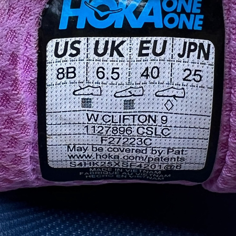 Hoka One One Clifton 9 Womens Size 8 Cyclamen Sweet Lilac Shoes 1127896 CSLC - Picture 9 of 10